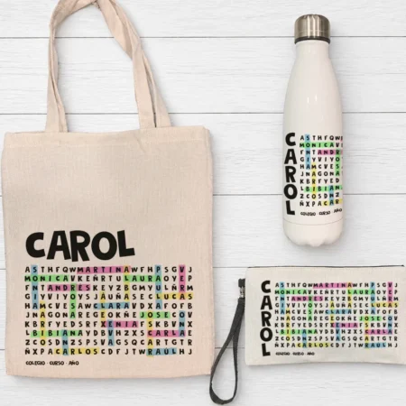 Pack Profe Botella + Bolsa + Estuche (sopa de letras)
