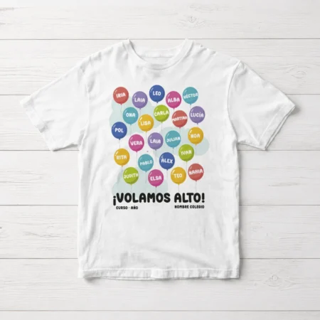 Camiseta Fin de curso 'Globos' (mín 10 ud)