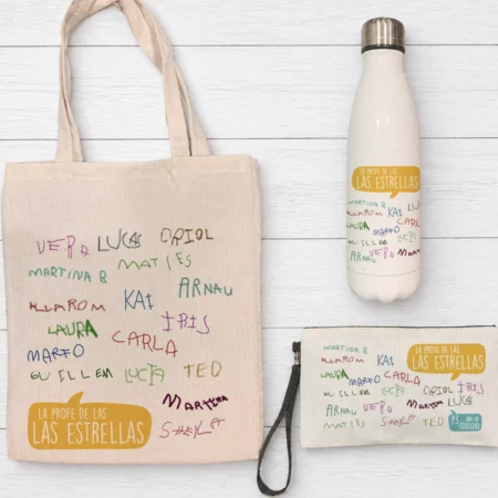 Pack Profe Botella + Bolsa + Estuche (su letra)