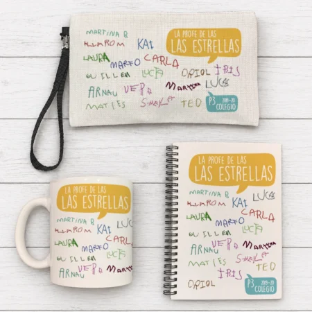 Pack Profe Taza + Estuche + Libreta (su letra)