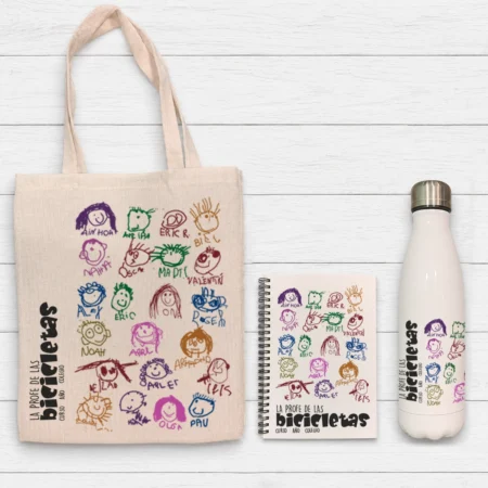 Pack Profe Botella + Bolsa + Libreta (sus dibujos)
