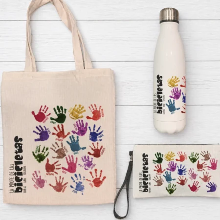 Pack Profe Botella + Bolsa + Estuche (sus manos)